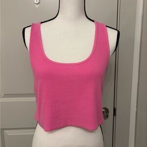 American Eagle hot pink cropped tank top size L